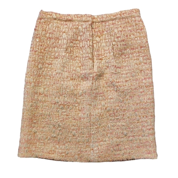 Vintage Pink and Gold Shimmer Midi Tweed Skirt Fully Lined - Picture 4 of 8